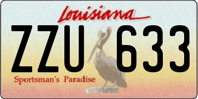LA license plate ZZU633