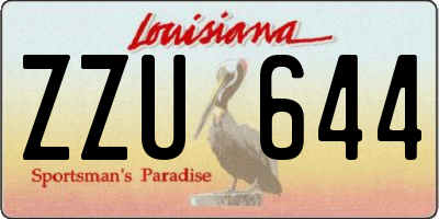 LA license plate ZZU644