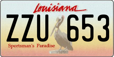 LA license plate ZZU653