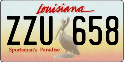 LA license plate ZZU658