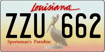 LA license plate ZZU662