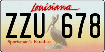 LA license plate ZZU678