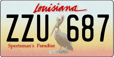LA license plate ZZU687