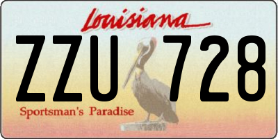 LA license plate ZZU728