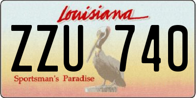 LA license plate ZZU740