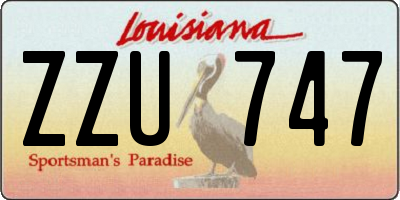 LA license plate ZZU747