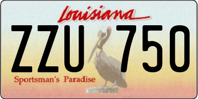 LA license plate ZZU750