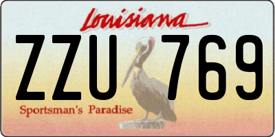 LA license plate ZZU769