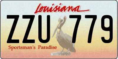 LA license plate ZZU779