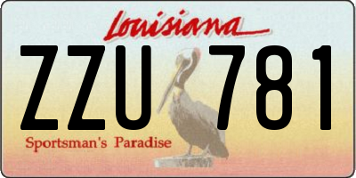 LA license plate ZZU781
