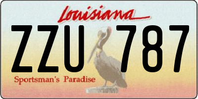 LA license plate ZZU787