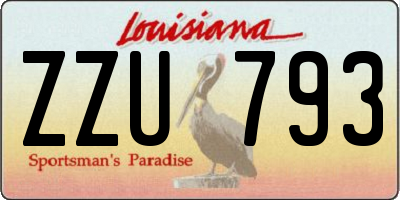 LA license plate ZZU793
