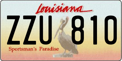 LA license plate ZZU810