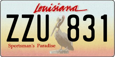 LA license plate ZZU831