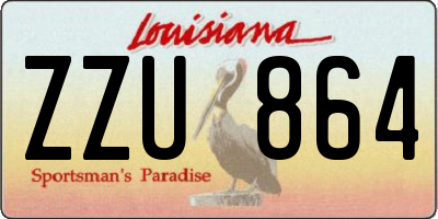 LA license plate ZZU864