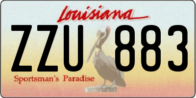 LA license plate ZZU883