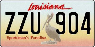 LA license plate ZZU904