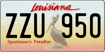 LA license plate ZZU950
