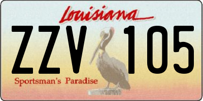 LA license plate ZZV105