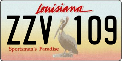 LA license plate ZZV109