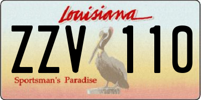 LA license plate ZZV110