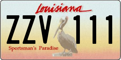 LA license plate ZZV111