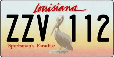 LA license plate ZZV112