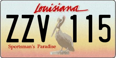 LA license plate ZZV115