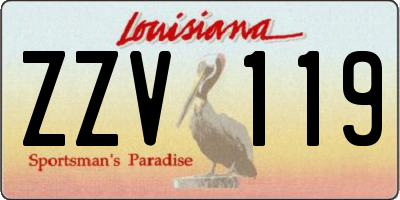 LA license plate ZZV119