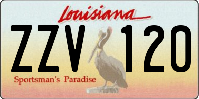 LA license plate ZZV120