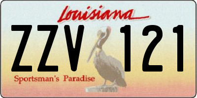 LA license plate ZZV121