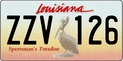 LA license plate ZZV126