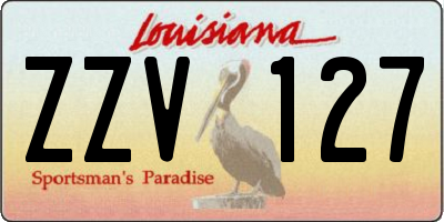 LA license plate ZZV127