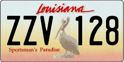 LA license plate ZZV128