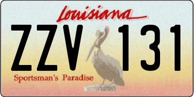 LA license plate ZZV131