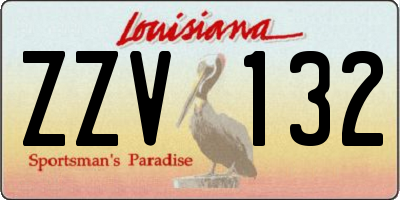 LA license plate ZZV132