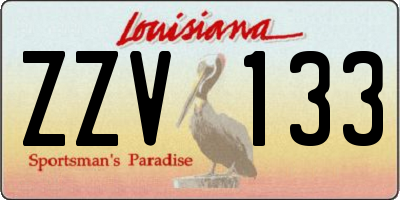 LA license plate ZZV133