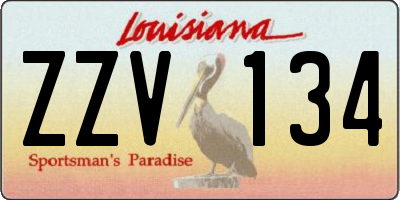 LA license plate ZZV134