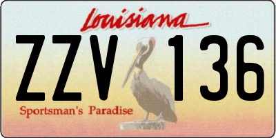 LA license plate ZZV136