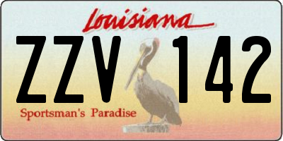 LA license plate ZZV142