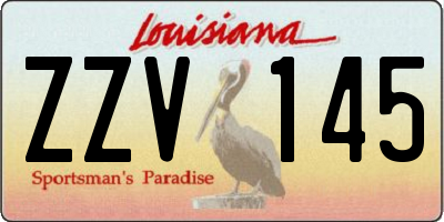 LA license plate ZZV145