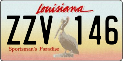 LA license plate ZZV146