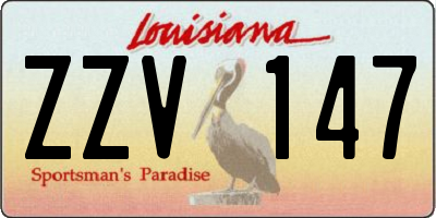 LA license plate ZZV147