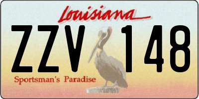 LA license plate ZZV148