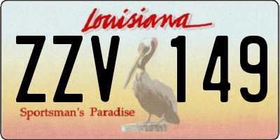 LA license plate ZZV149