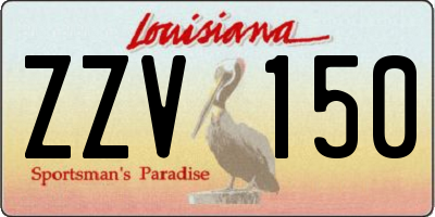 LA license plate ZZV150