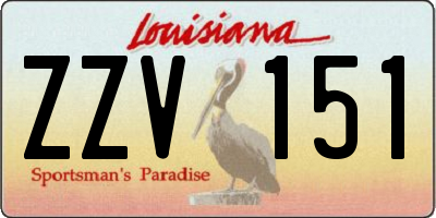 LA license plate ZZV151