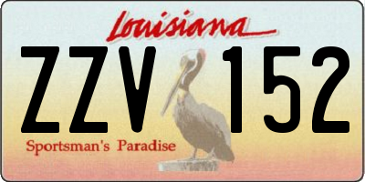 LA license plate ZZV152