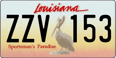 LA license plate ZZV153