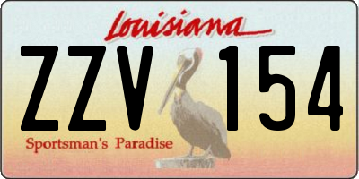 LA license plate ZZV154